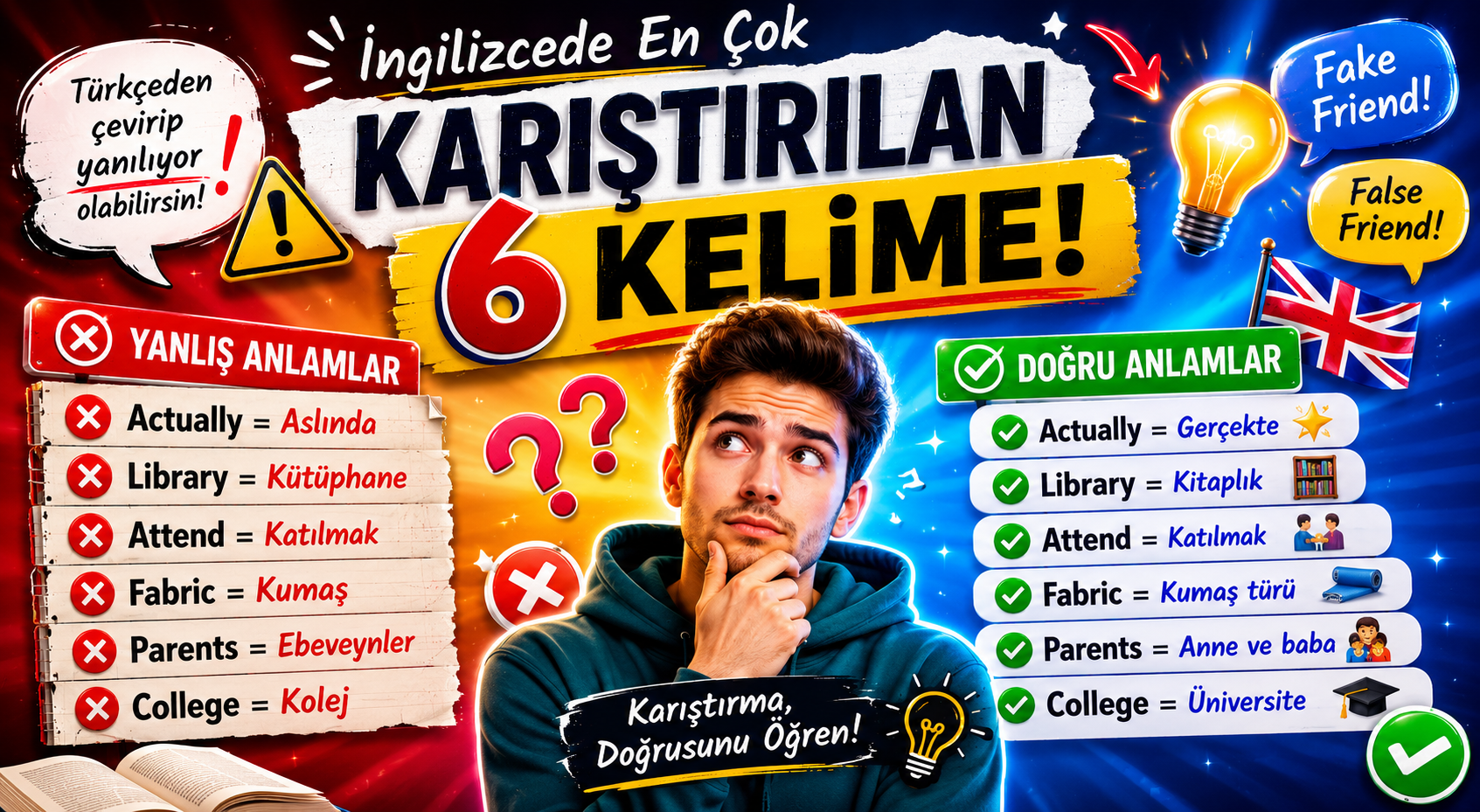 İngilizce Bildiğinizi Sanıyordunuz Ama Yanıldınız: Türkçeyle Karışan 6 "Sahte Dost" Kelime